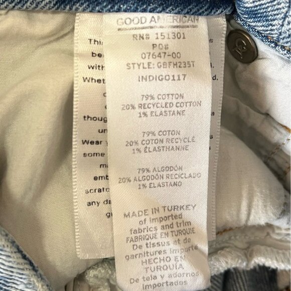 Good American Blue Boyfriend Distressed Casual jeans size 26 - Picture 8 of 9